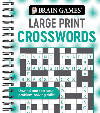 Brain Games - Large Print Crosswords (Swirls) cover image