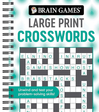 Brain Games - Large Print Crosswords (Swirls) cover image